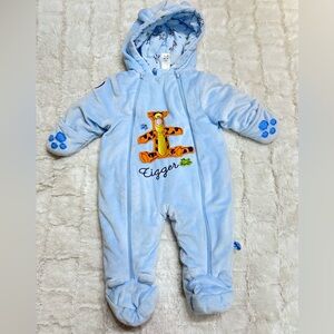 Disney Baby Blue Tigger Baby Bunting‎ Onesie Snow Suit Size 3M